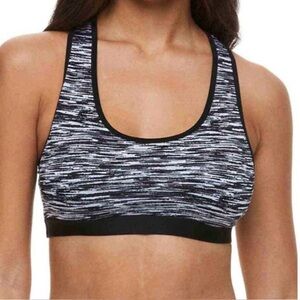 Zone Pro Sports Bra Marled Black White Size Large